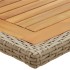 Mesa de jardín madera maciza de acacia y ratán sintético