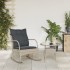 Silla mecedora de jardín con cojines ratán sintético gris