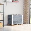 Collares de palets 3 uds madera maciza de pino gris 80x60 cm