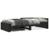 Estructura de cama madera de ingeniería negra 90x200
