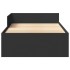 Estructura de cama madera de ingeniería negra 90x200