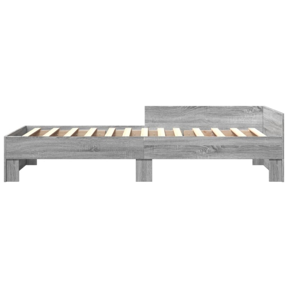 Estructura de cama madera de ingeniería gris Sonoma 100x200