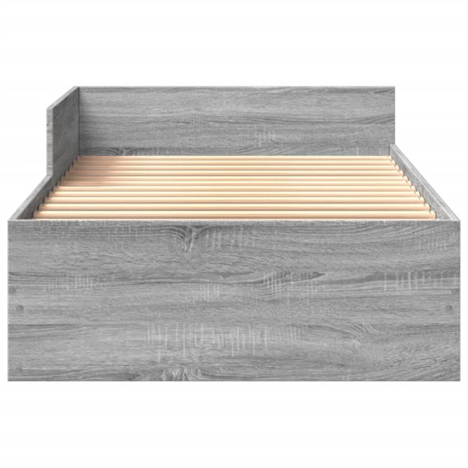 Estructura de cama madera de ingeniería gris Sonoma 100x200