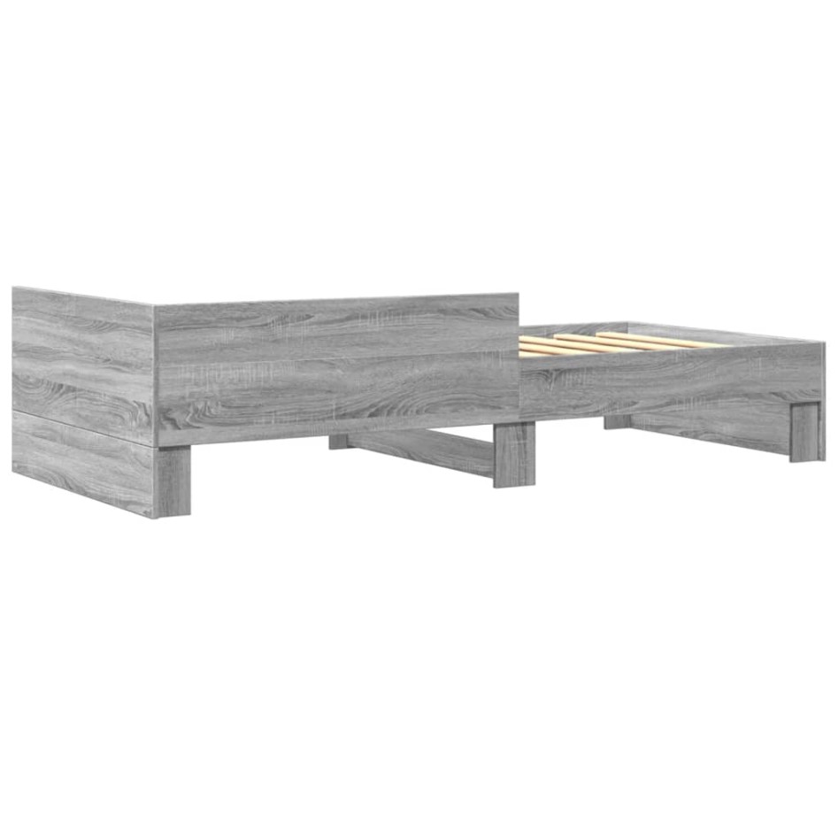 Estructura de cama madera de ingeniería gris Sonoma 100x200