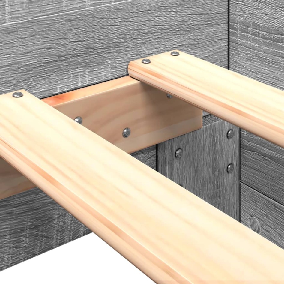 Estructura de cama madera de ingeniería gris Sonoma 100x200