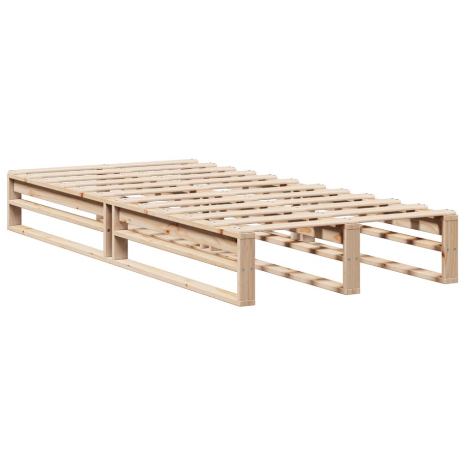 Estructura de cama sin colchón madera maciza de pino 90x200