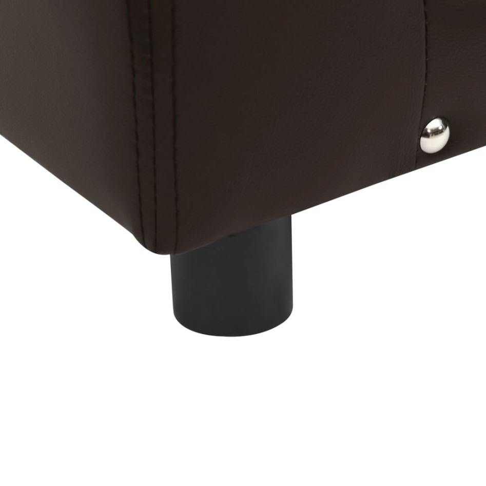 Sofá para perros felpa y cuero sintético marrón 81x43x31