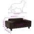 Sofá para perros felpa y cuero sintético marrón 81x43x31