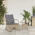 Silla mecedora de jardín con cojines ratán sintético