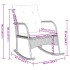 Silla mecedora de jardín con cojines ratán sintético
