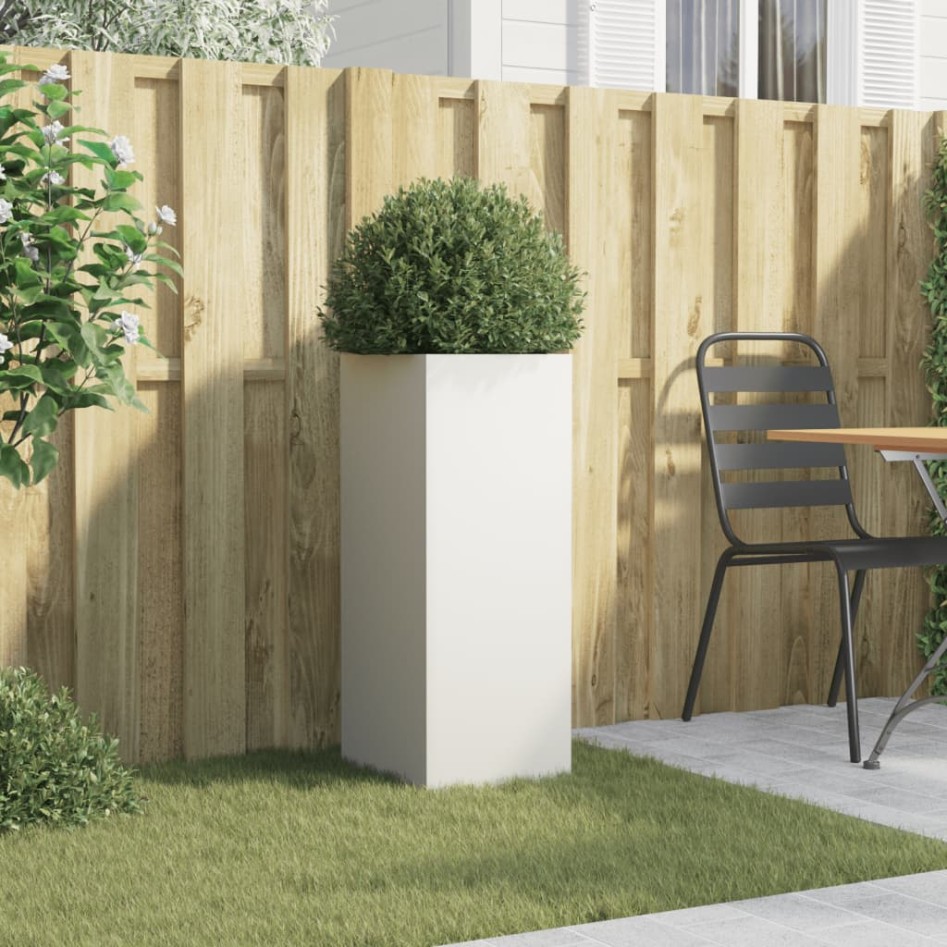 Jardinera acero blanco 32x29x75