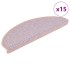 Alfombrilla autoadhesiva escalera sisal 15 uds rosa 65x21x4