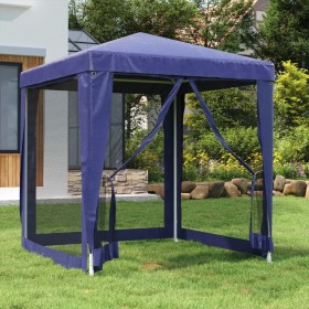 Carpa para fiestas con 4 paredes de malla HDPE azul 2x2
