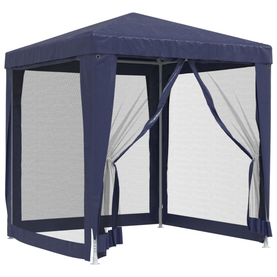 Carpa para fiestas con 4 paredes de malla HDPE azul 2x2