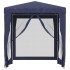 Carpa para fiestas con 4 paredes de malla HDPE azul 2x2