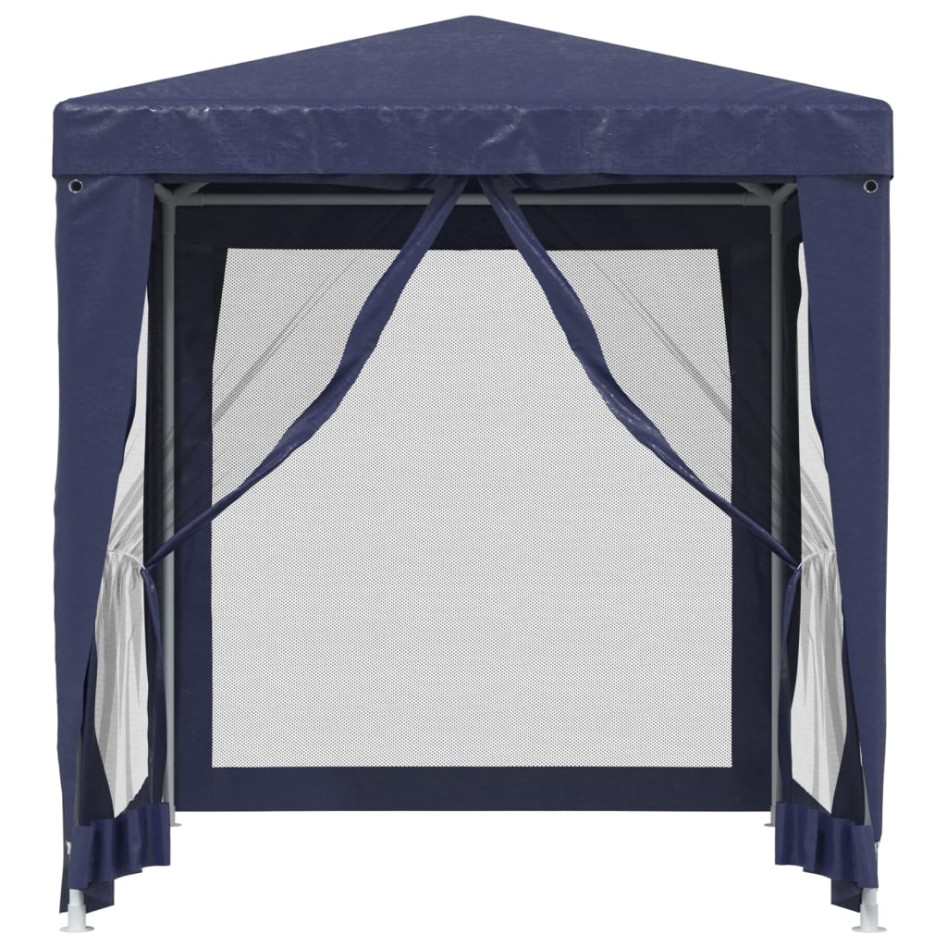 Carpa para fiestas con 4 paredes de malla HDPE azul 2x2