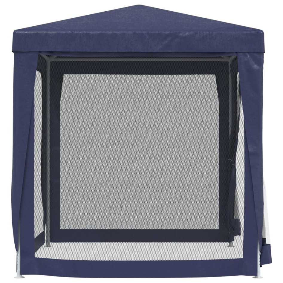 Carpa para fiestas con 4 paredes de malla HDPE azul 2x2