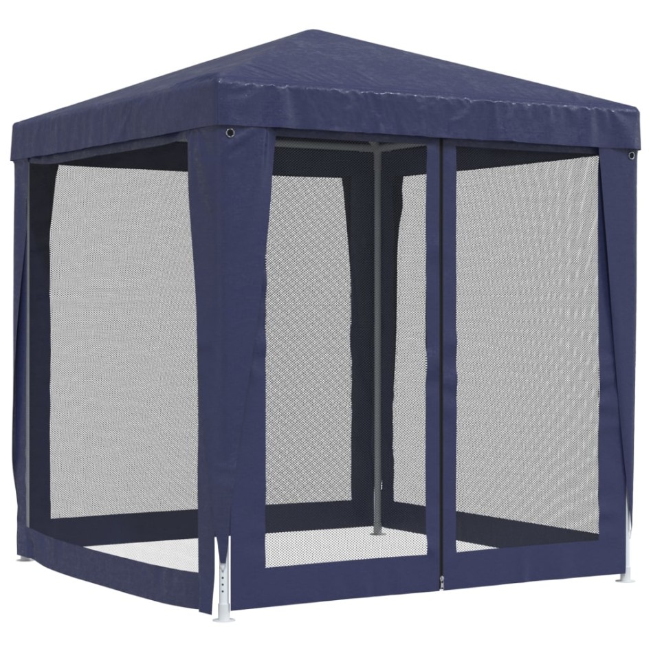 Carpa para fiestas con 4 paredes de malla HDPE azul 2x2