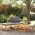 Mesa de jardín madera maciza de acacia 65x65x29