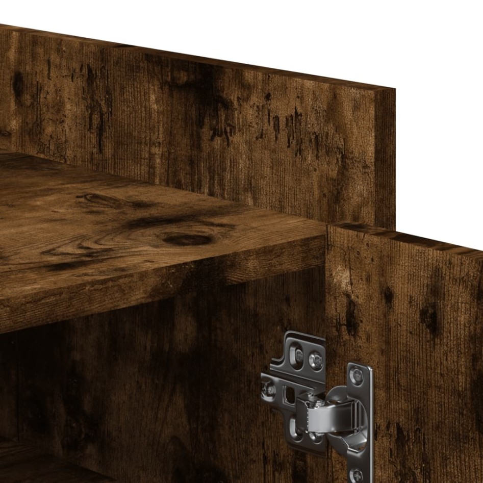 Mueble zapatero madera ingeniería roble ahumado 52x37,5x100