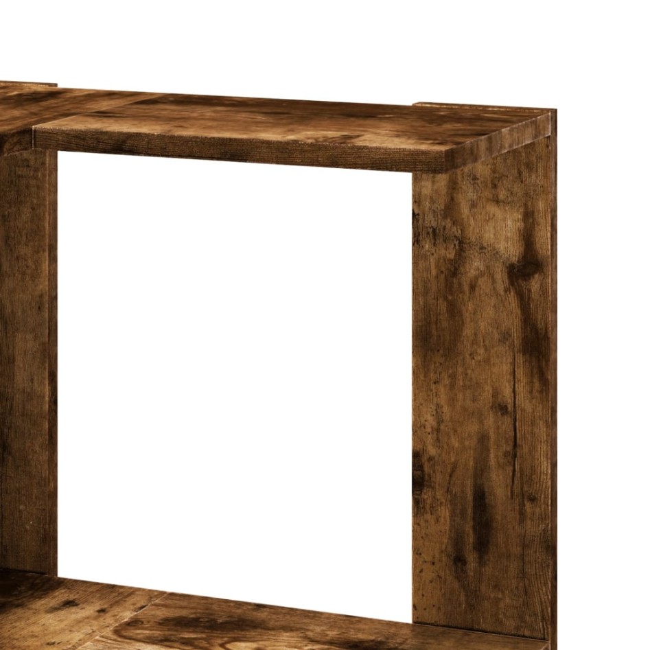 Estantería esquina 5 niveles madera roble ahumado 50x50x179