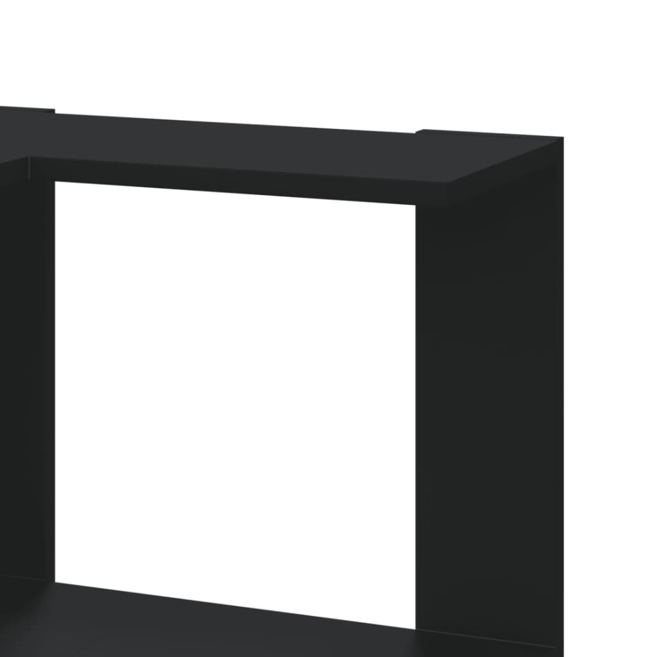 Estantería de esquina 3 niveles madera negro 50x50x102