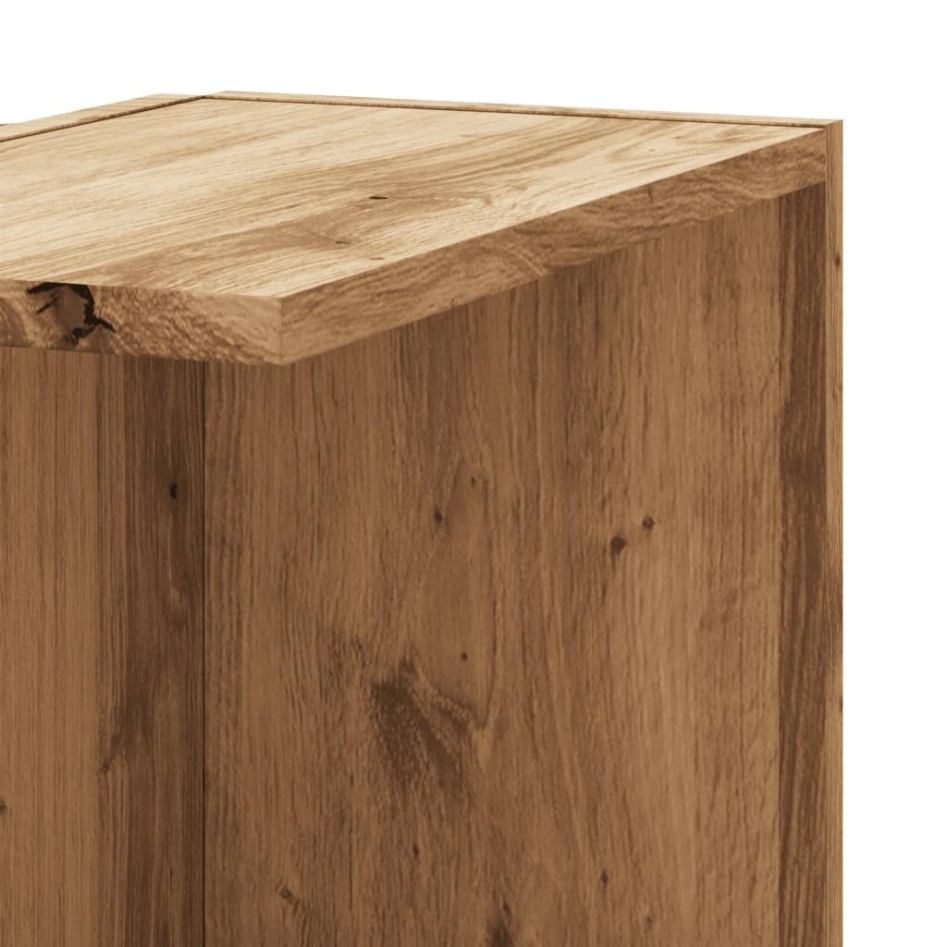 Estantería pared esquina madera roble artisan 36,5x36,5x140