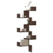 Estantería de pared de esquina madera marrón roble 45x45x147 cm