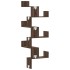 Estantería de pared de esquina madera marrón roble 45x45x147