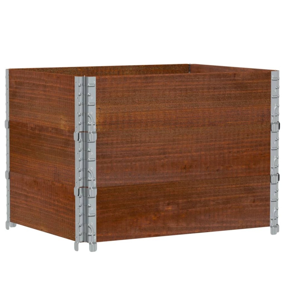 Jardinera de madera maciza de pino marrón 80x60