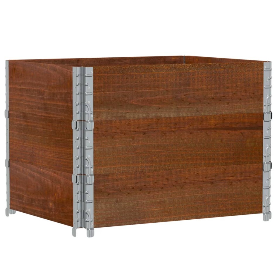 Jardinera de madera maciza de pino marrón 80x60