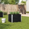 Jardinera de madera maciza de pino negro 80x60 cm