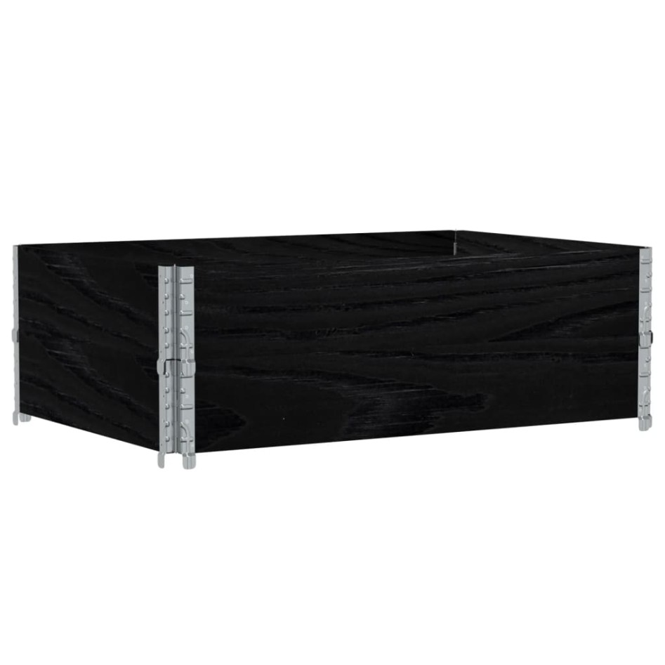 Jardinera de madera maciza de pino negra 120x80