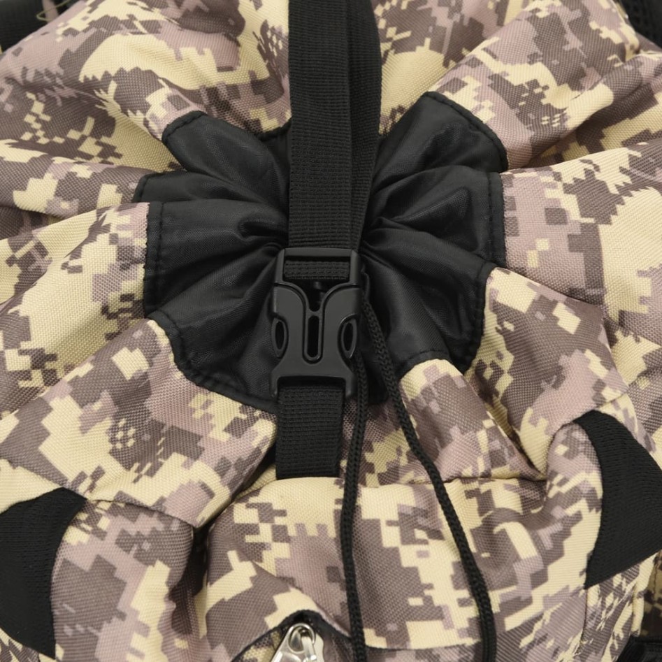 Mochila de senderismo tela oxford marrón camuflaje 80
