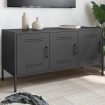 Mueble para TV de acero negro 100,5x39x50,5 cm
