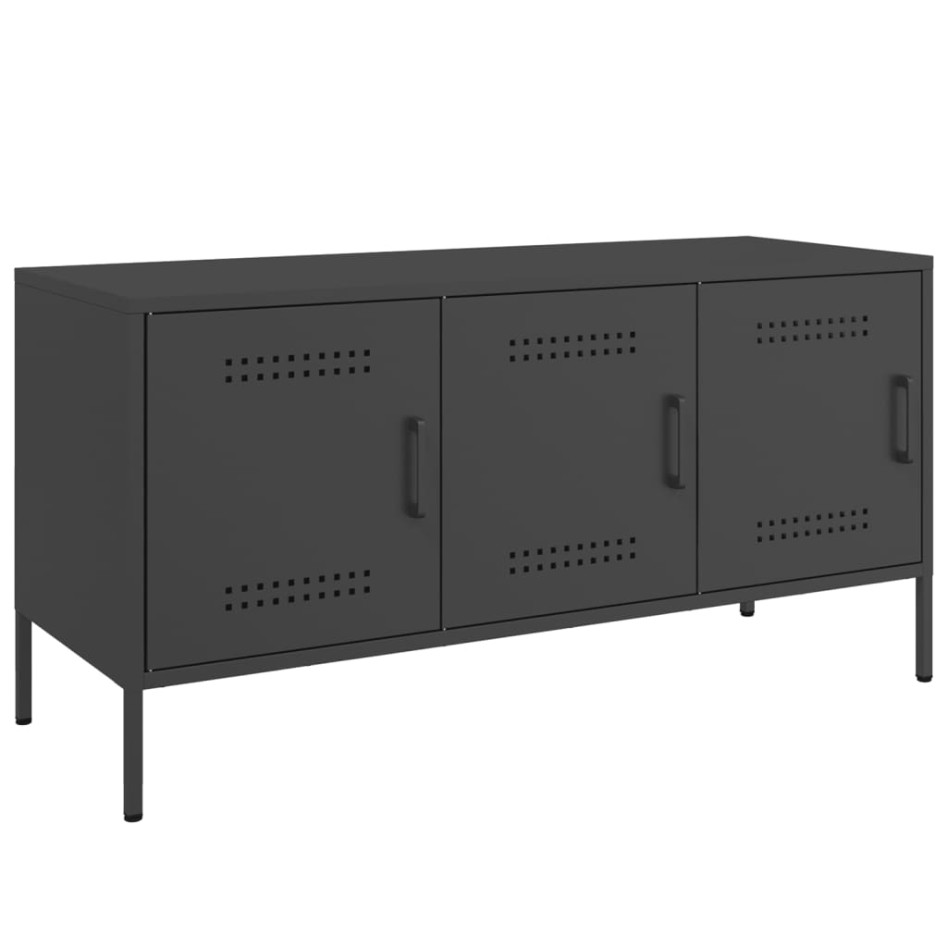Mueble para TV de acero negro 100,5x39x50,5