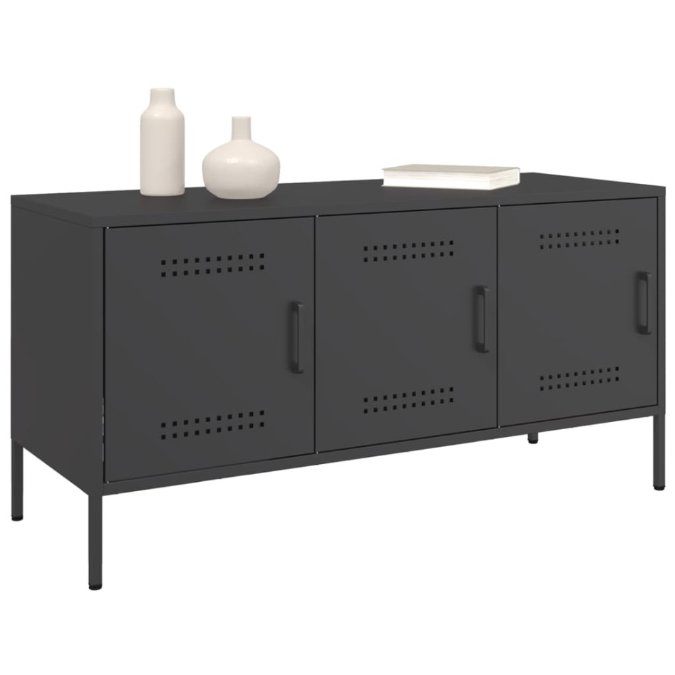 Mueble para TV de acero negro 100,5x39x50,5