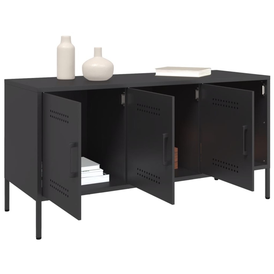 Mueble para TV de acero negro 100,5x39x50,5
