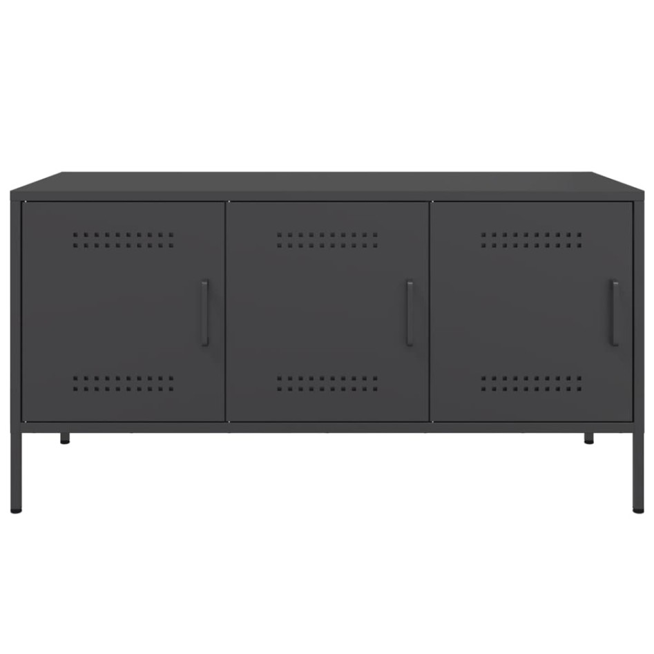 Mueble para TV de acero negro 100,5x39x50,5