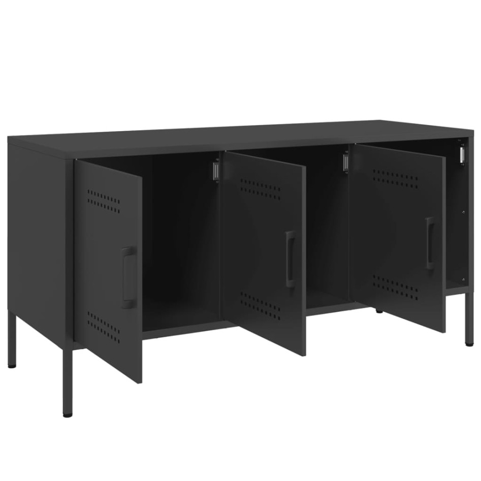 Mueble para TV de acero negro 100,5x39x50,5