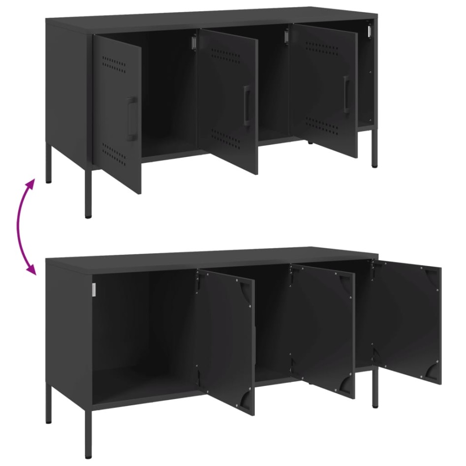 Mueble para TV de acero negro 100,5x39x50,5