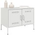 Mueble de TV de acero blanco 68x39x50,5