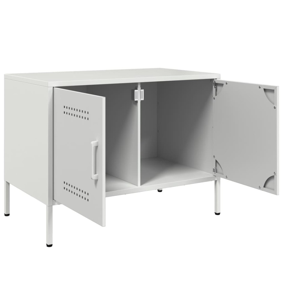 Mueble de TV de acero blanco 68x39x50,5