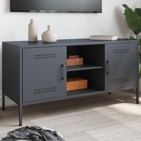 Mueble de TV de acero gris antracita 100,5x39x50,5