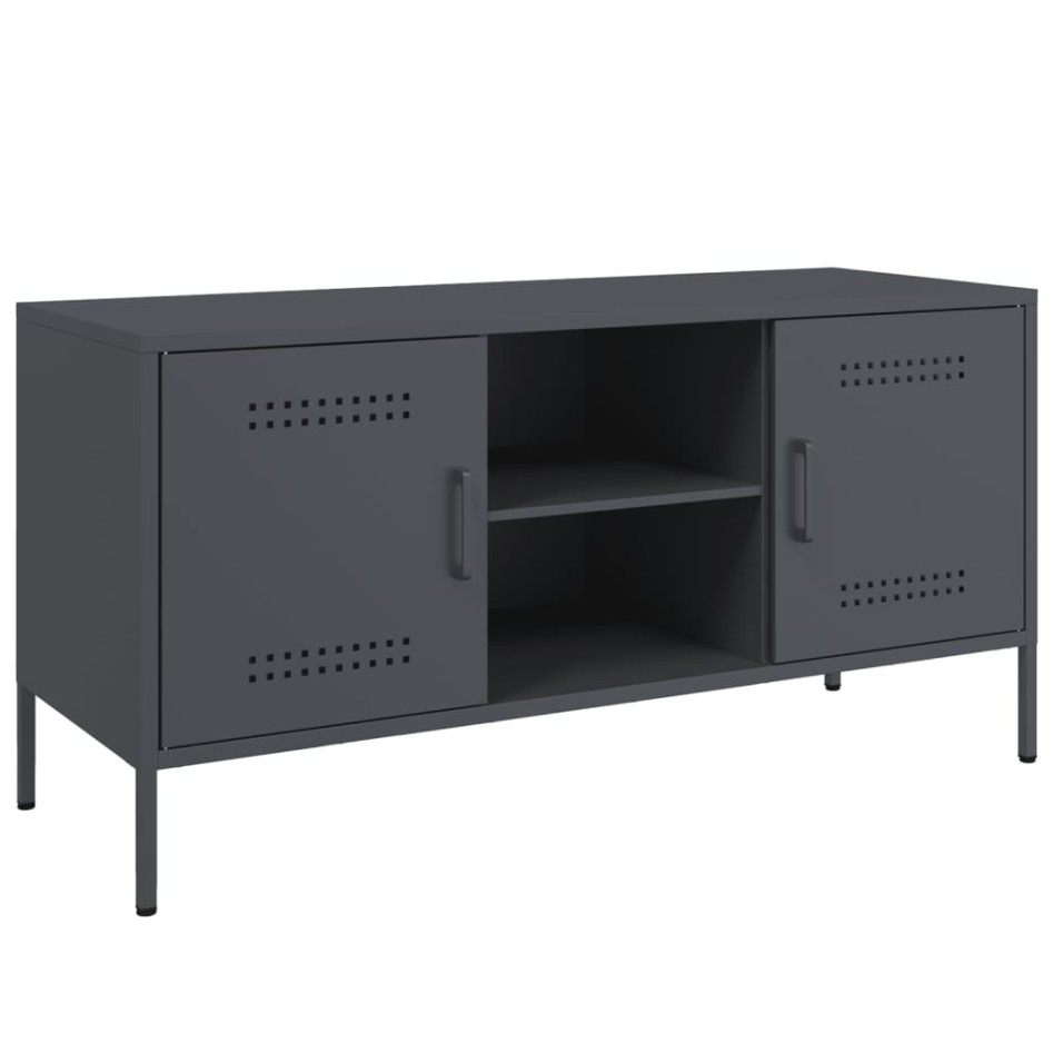 Mueble de TV de acero gris antracita 100,5x39x50,5