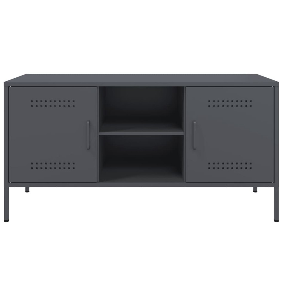 Mueble de TV de acero gris antracita 100,5x39x50,5