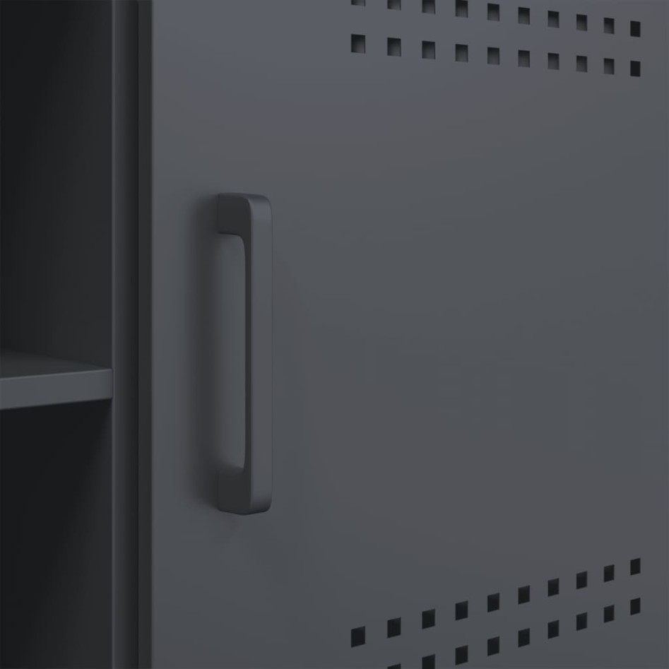 Mueble de TV de acero gris antracita 100,5x39x50,5