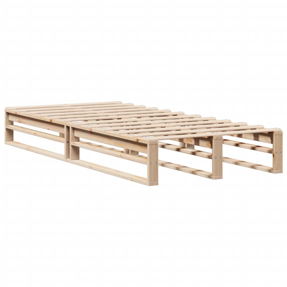Estructura de cama sin colchón madera maciza de pino 90x200