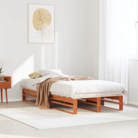 Estructura de cama sin colchón madera maciza marrón 75x190