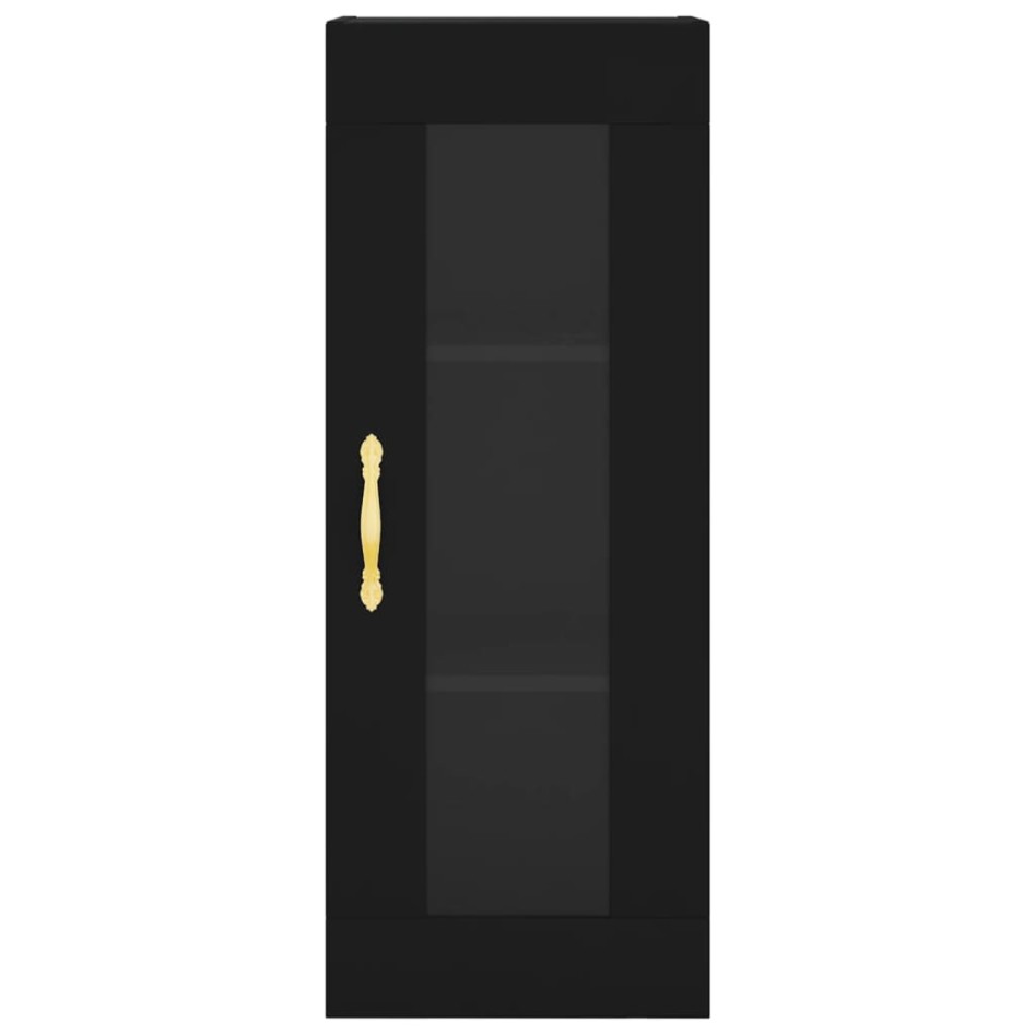 Aparador de madera contrachapada negro 34,5x34x180